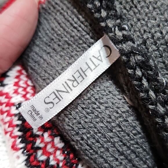 GUC Blk/Red/White/Gray/& Silver Sweater Barret Beanie Hat - Picture 4 of 5